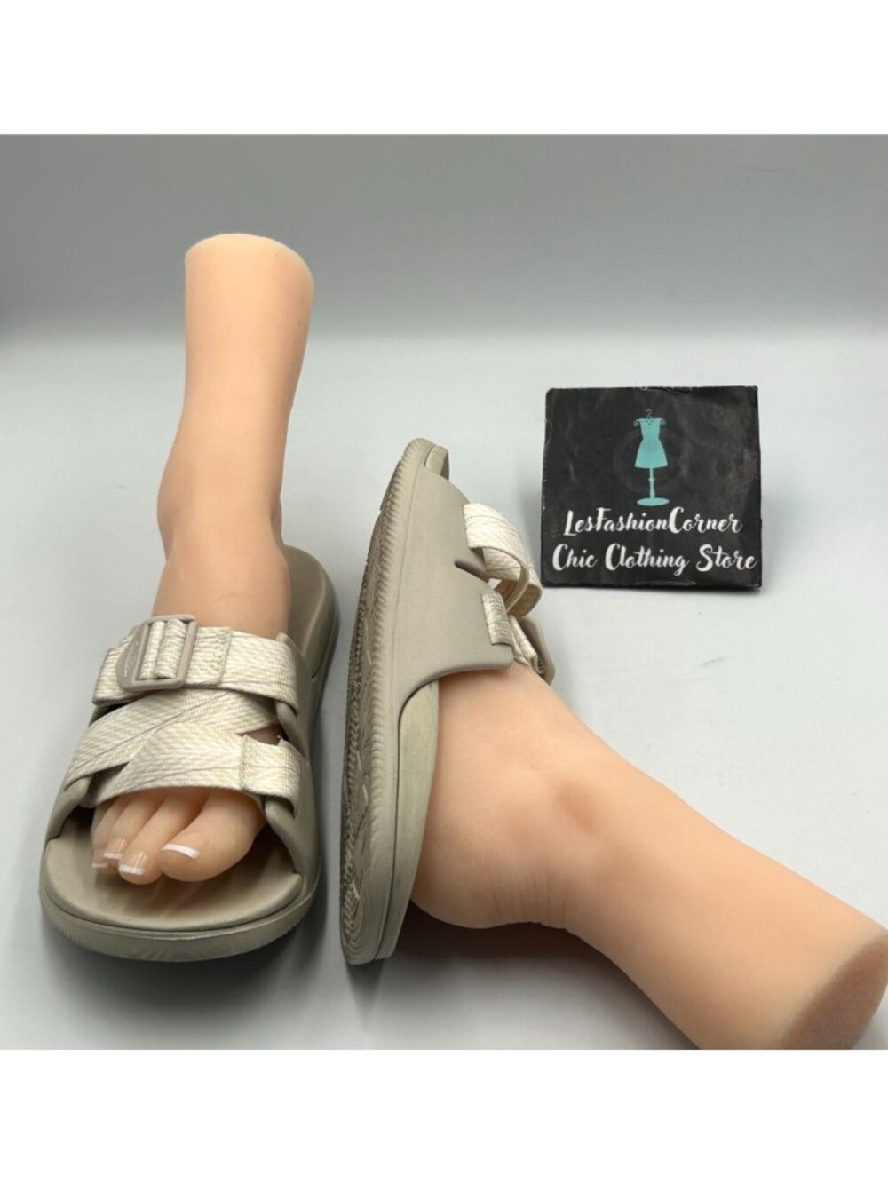 Chaco Women's Beige Chillos Slide Adjustable Straps Size 9 3360 - Picture 11 of 16